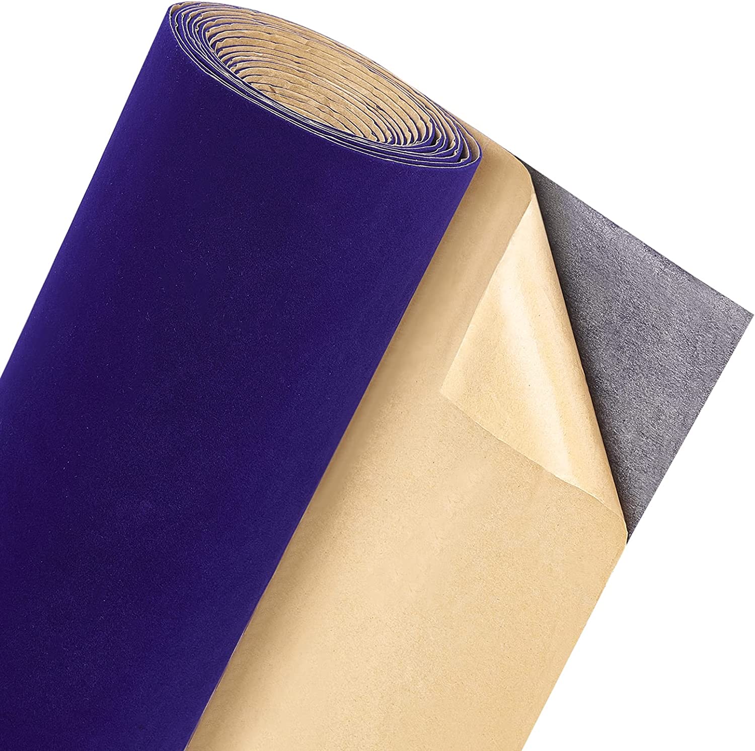 157x9.8inch Dark Blue Self Adhesive Velvet Flock Liner Velvet Fabric for  Jewelry Drawer Craft Fabric Upholstery Peel Sticker(0.8mm thick)